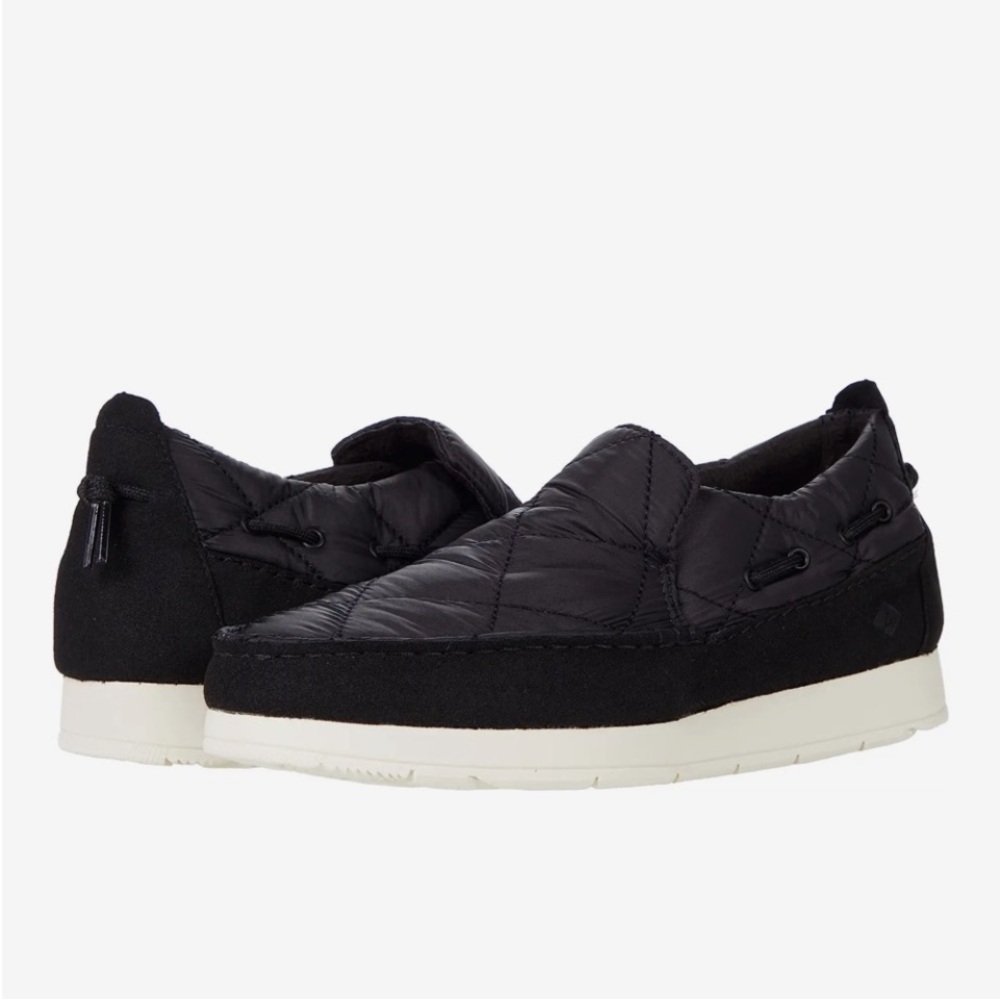 Sperry Moc-Sider Nylon Black Quilted Slip-On Shoes Size-9 NWT